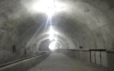 excavator shovel inside a building